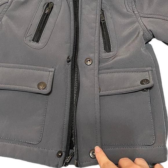 Urban Republic 2T waterproof coat with detachable hood grey black - Picture 2 of 6